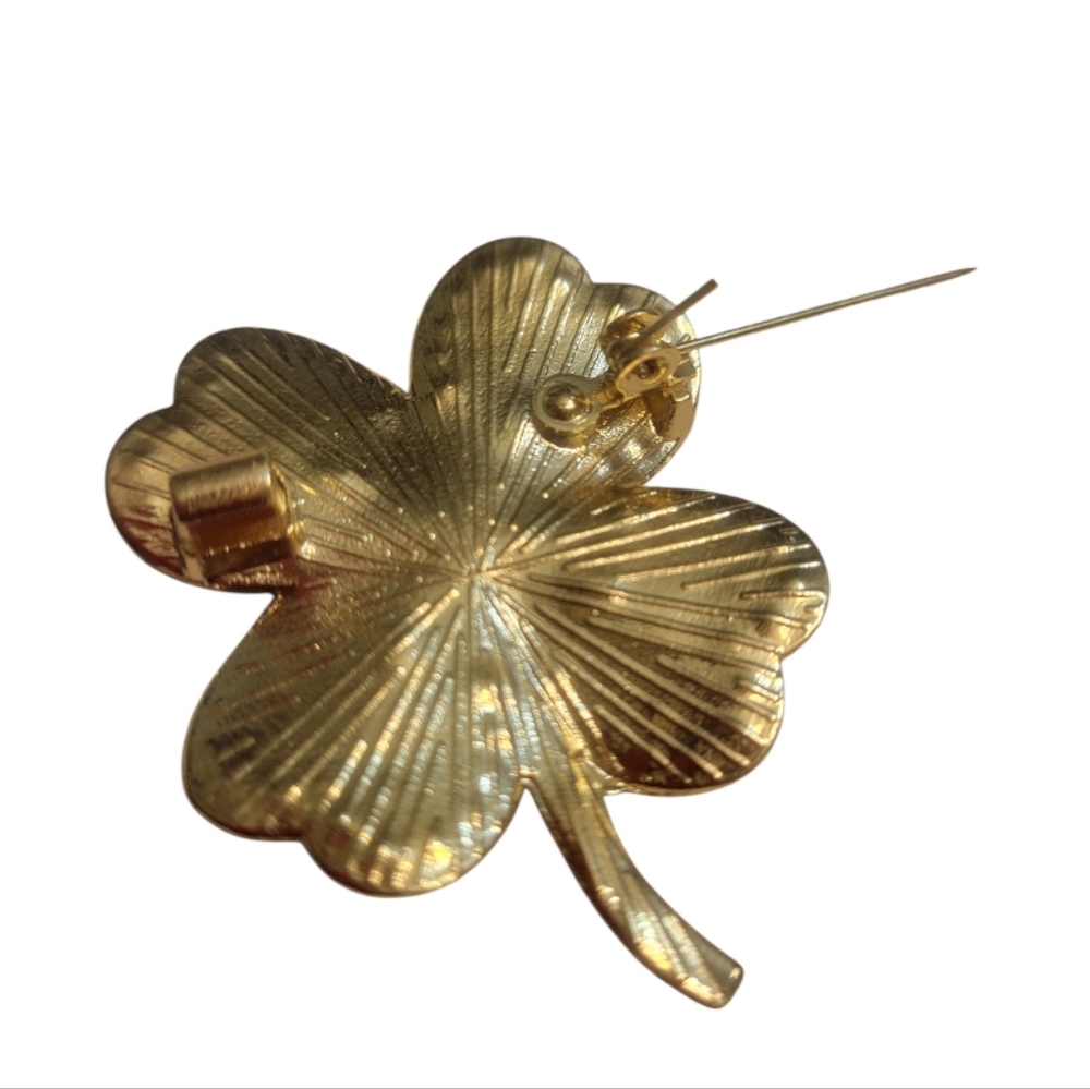 Four Leaf Clover Brooch - Picture 5 of 5